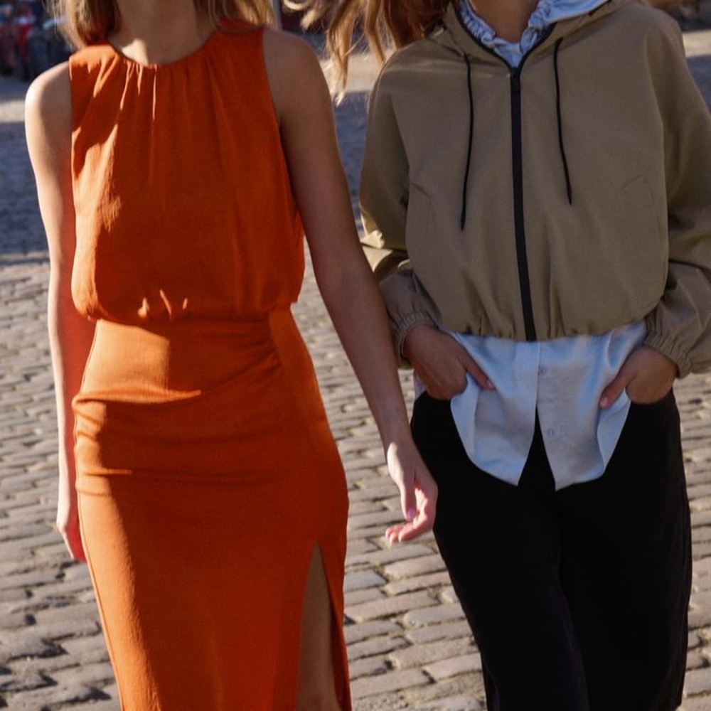 Zara Vibrant Orange Sleeveless Top